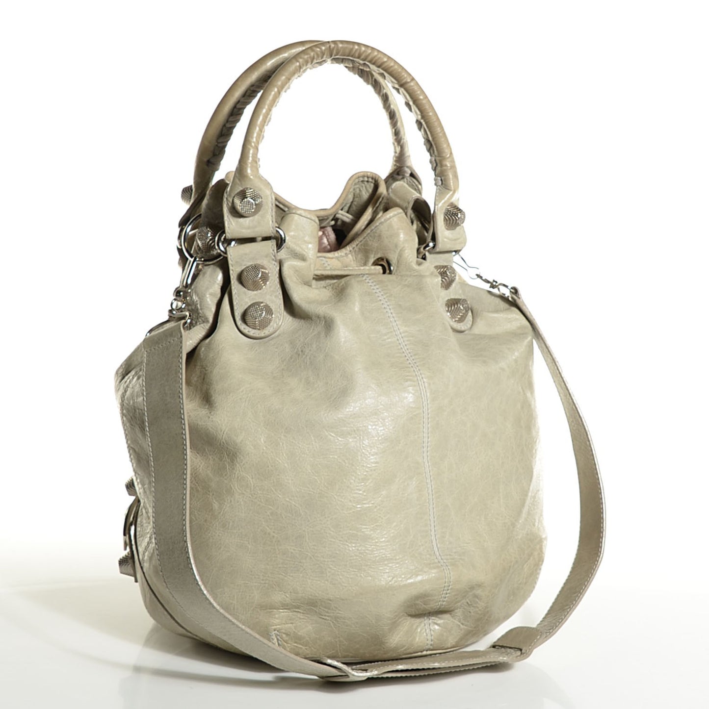 Agneau Giant 21 Silver Hardware Pompon Argent