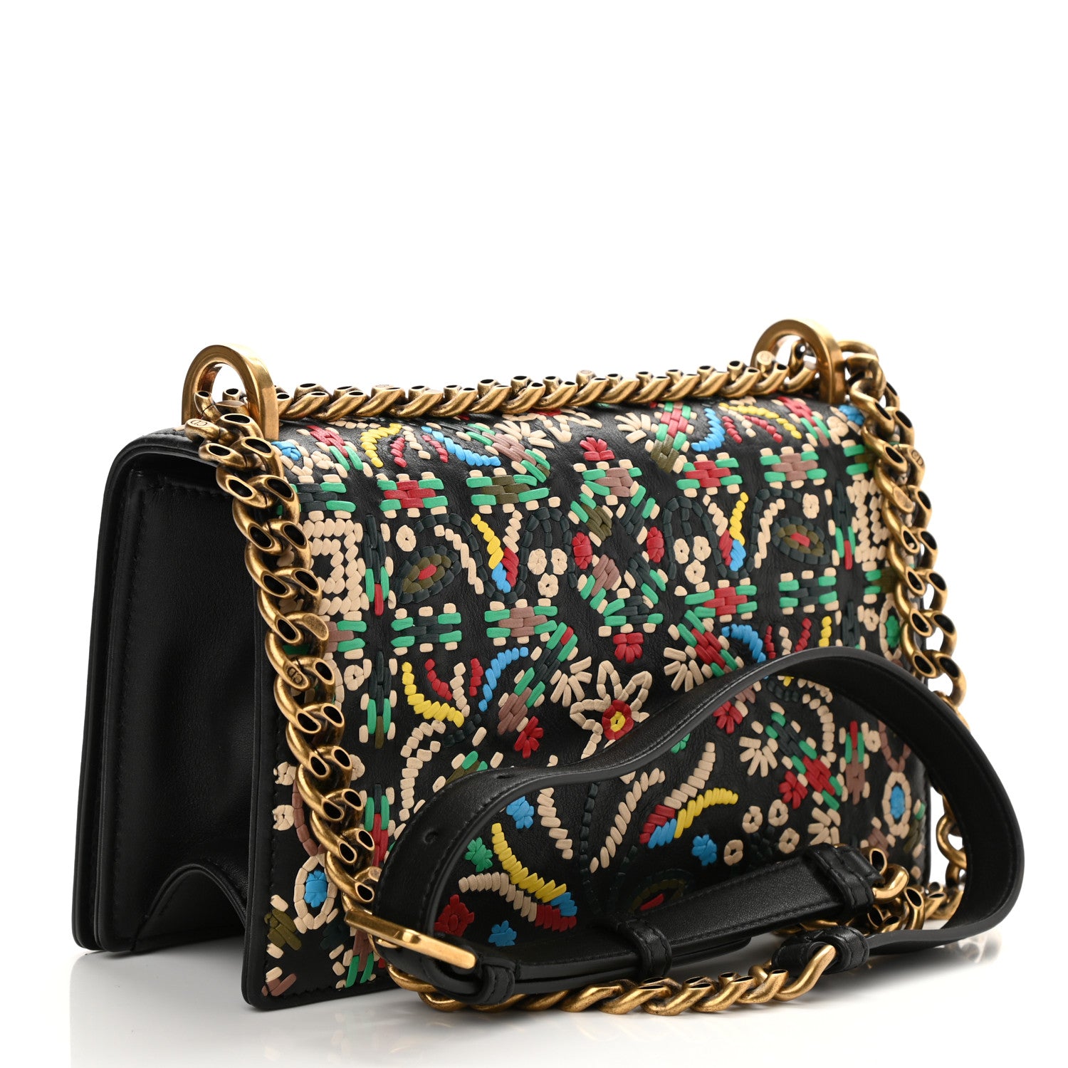 Christian Dior Calfskin Embroidered Diorama Flap Bag Multicolor 3 of 7