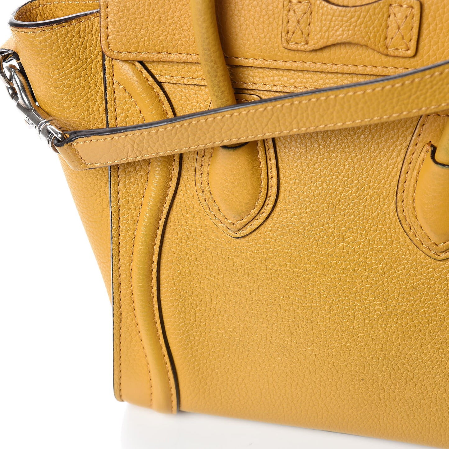 Drummed Calfskin Nano Luggage Ocre