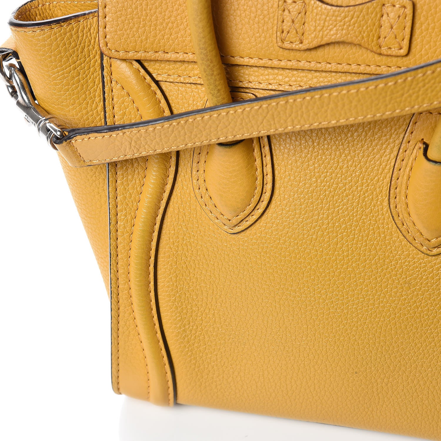 Celine Drummed Calfskin Nano Luggage Ocre 17 of 18