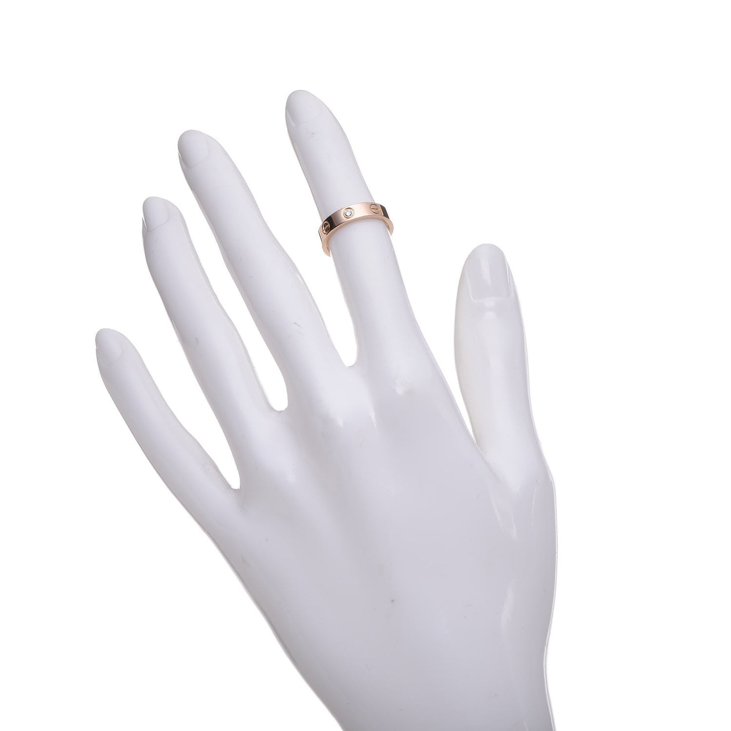18K Pink Gold Diamond 4mm LOVE Wedding Band Ring 46 3.75