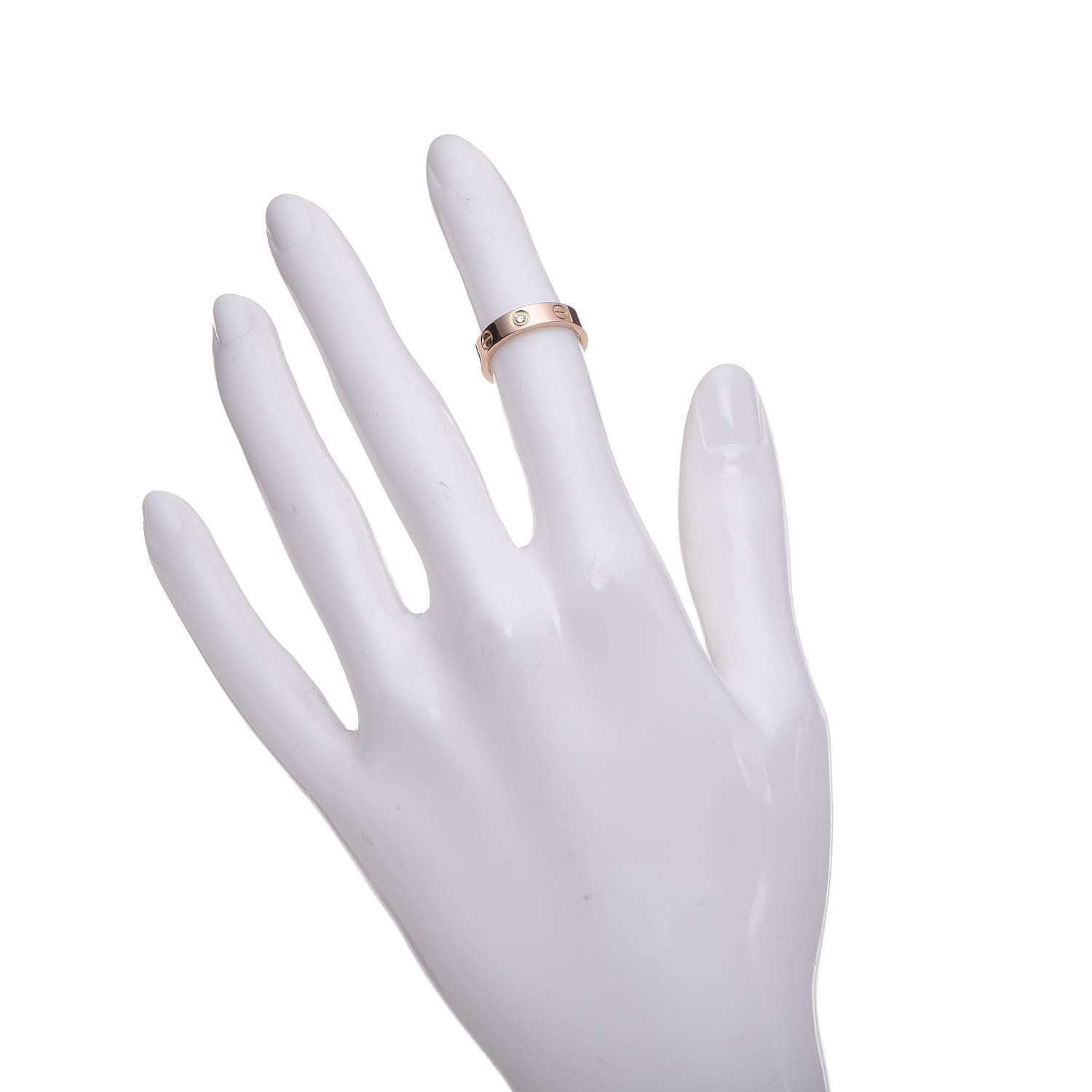 Cartier 18K Pink Gold Diamond 4mm LOVE Wedding Band Ring 46 3.75 2 of 5