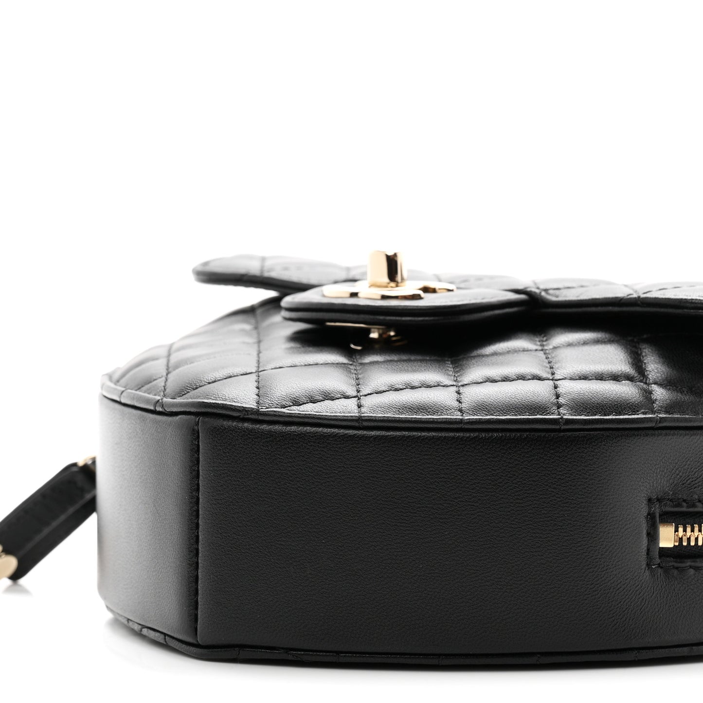 Lambskin Quilted Large CC In Love Heart Bag Black
