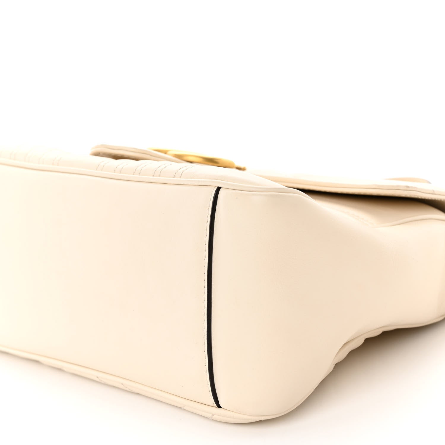 Gucci Calfskin Matelasse Small GG Marmont Top Handle Shoulder Bag White 9 of 10