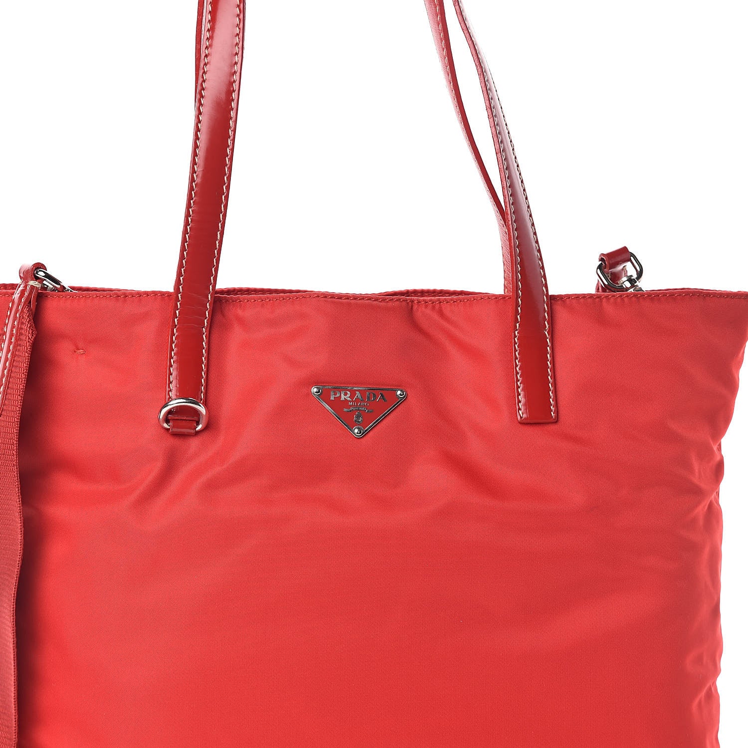 Prada Tessuto Nylon Spazzolato Mini Shopping Tote Rosso 7 of 9