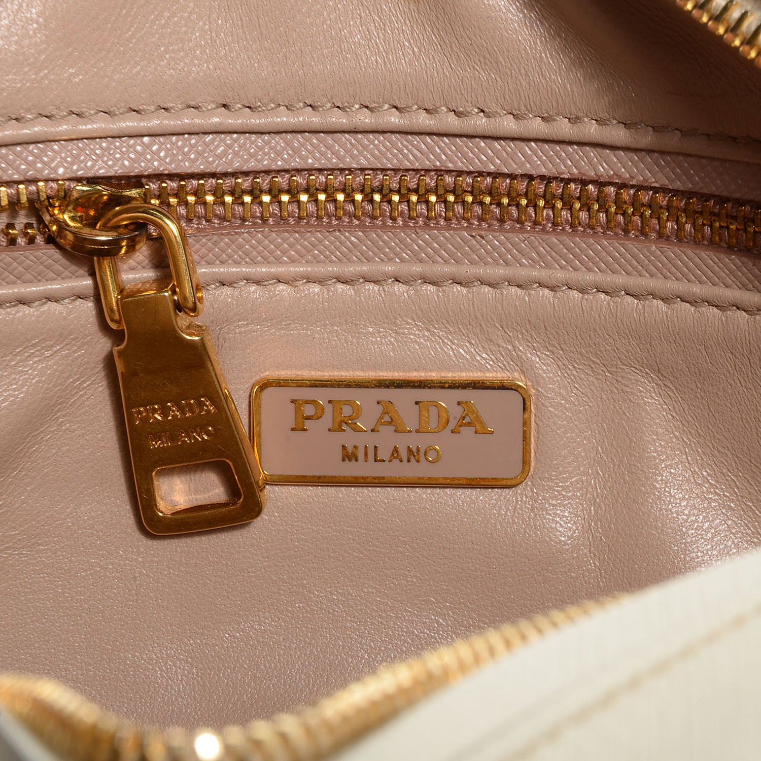 Prada Saffiano Lux Pochette Cammeo Talco 6 of 9