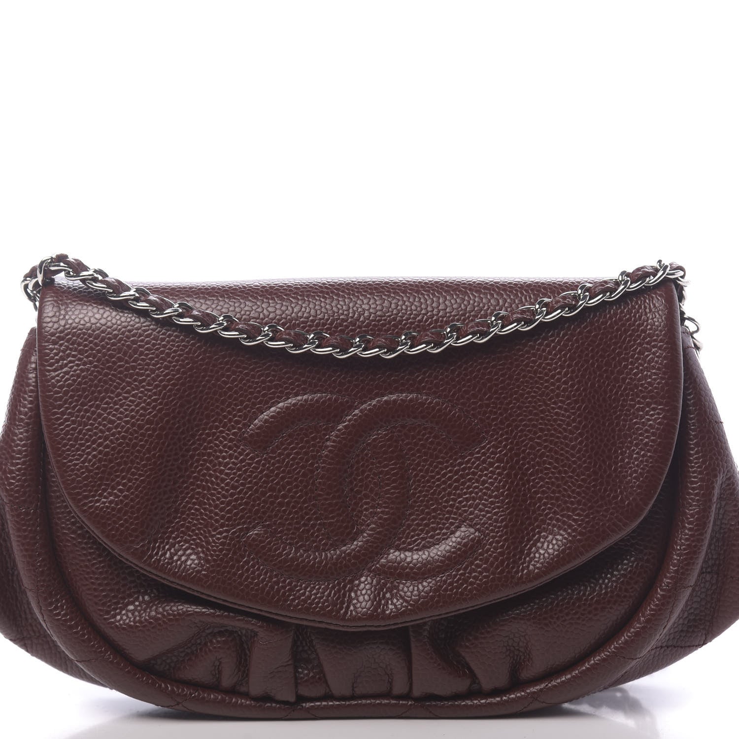 Chanel Caviar Half Moon Wallet On Chain WOC Bordeaux 11 of 12
