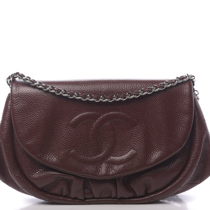 Chanel Caviar Half Moon Wallet On Chain WOC Bordeaux 11 of 12