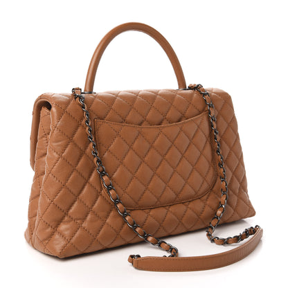 Chanel Caviar Quilted Medium Coco Handle Flap Camel 3 of 10