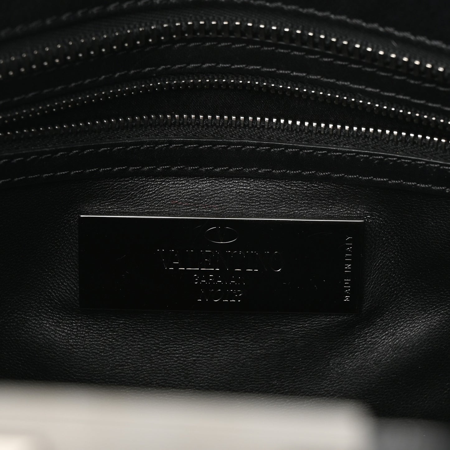 Vitello Rockstud Double Handle Tote Black