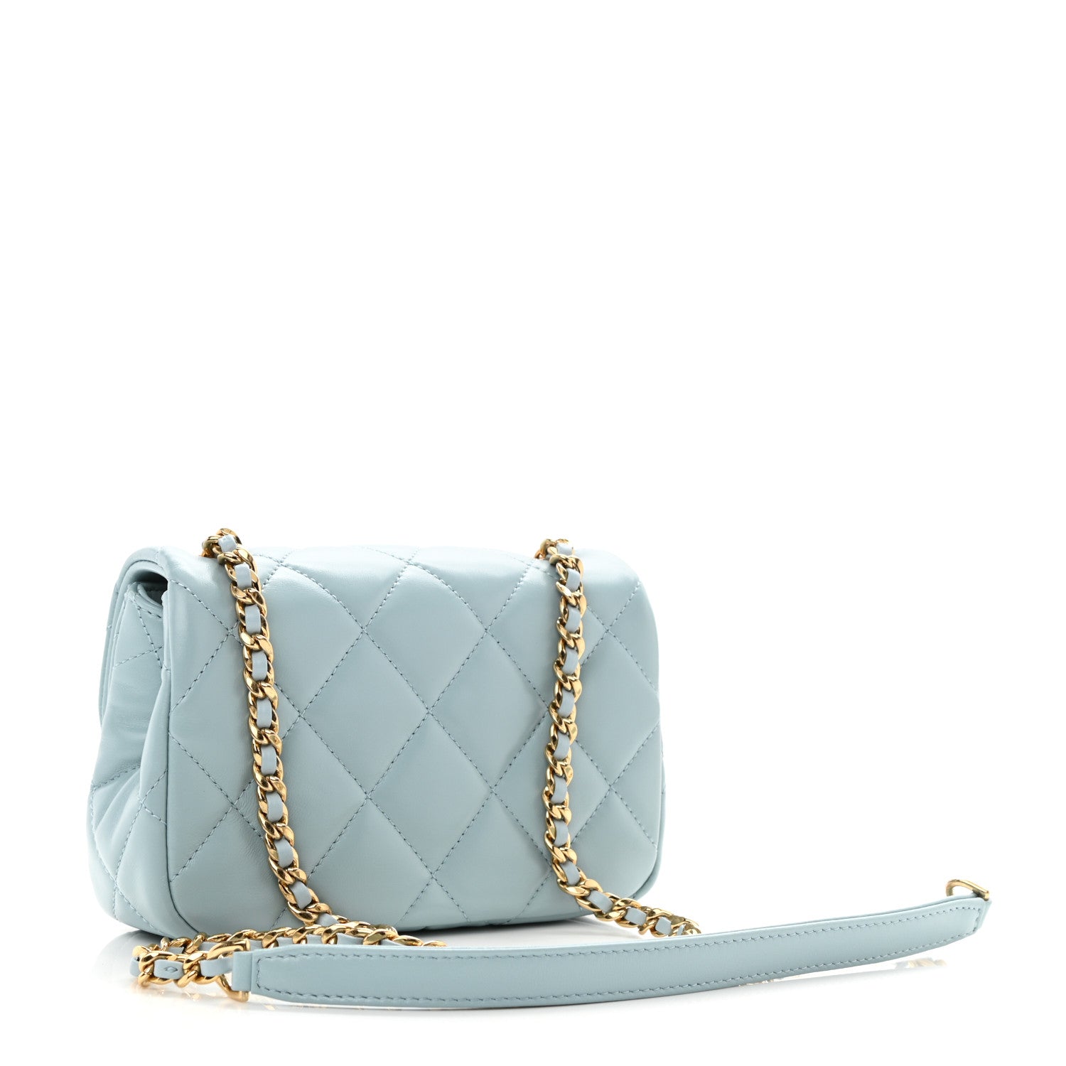 Chanel Lambskin Quilted Mini Flap Light Blue 3 of 11
