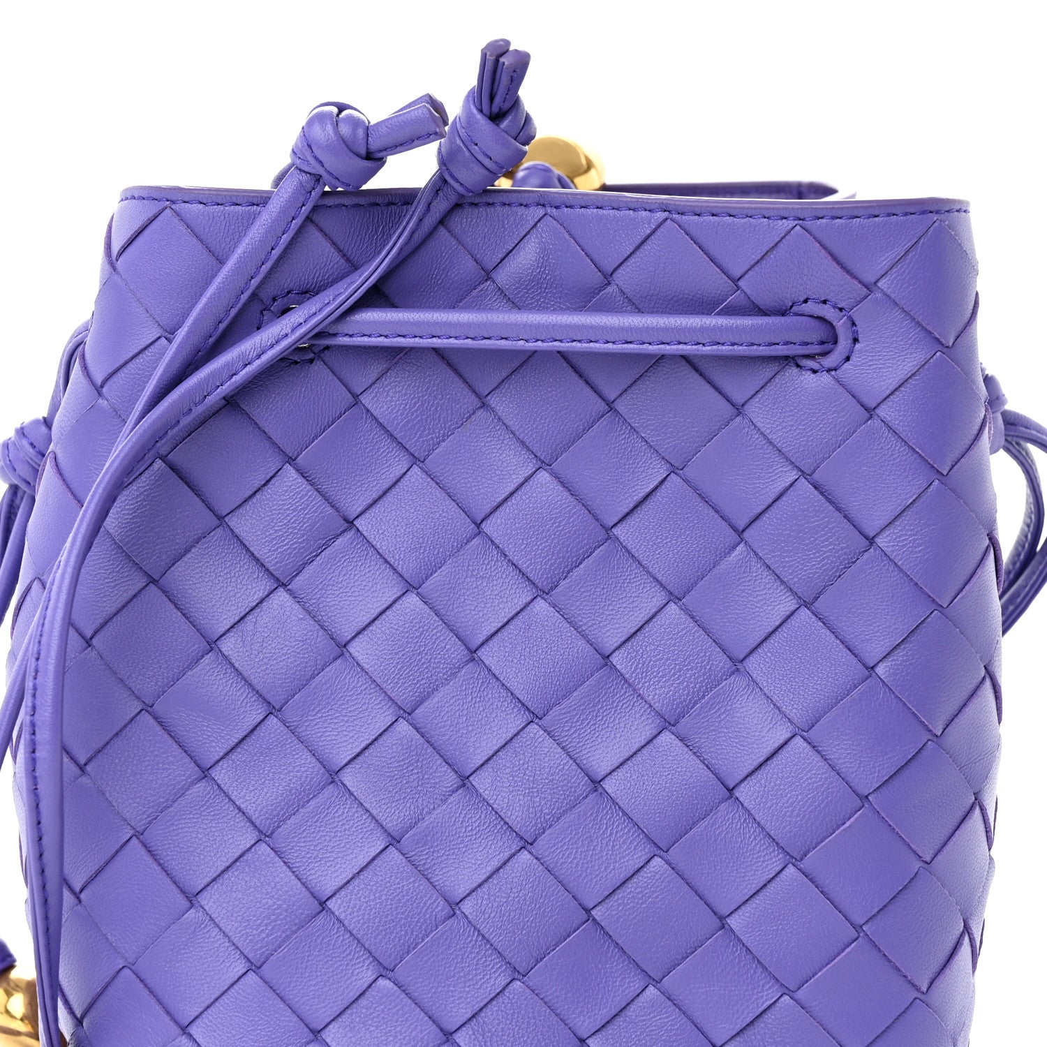 Bottega Veneta Nappa Intrecciato Small Drawstring Bucket Bag Purple 7 of 9