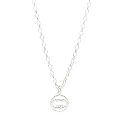 Gucci Sterling Silver Interlocking Circle GG Pendant Necklace 1 of 4