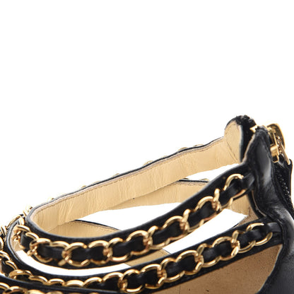 Chanel Lambskin CC Chain Sandals 35 Black 16 of 19