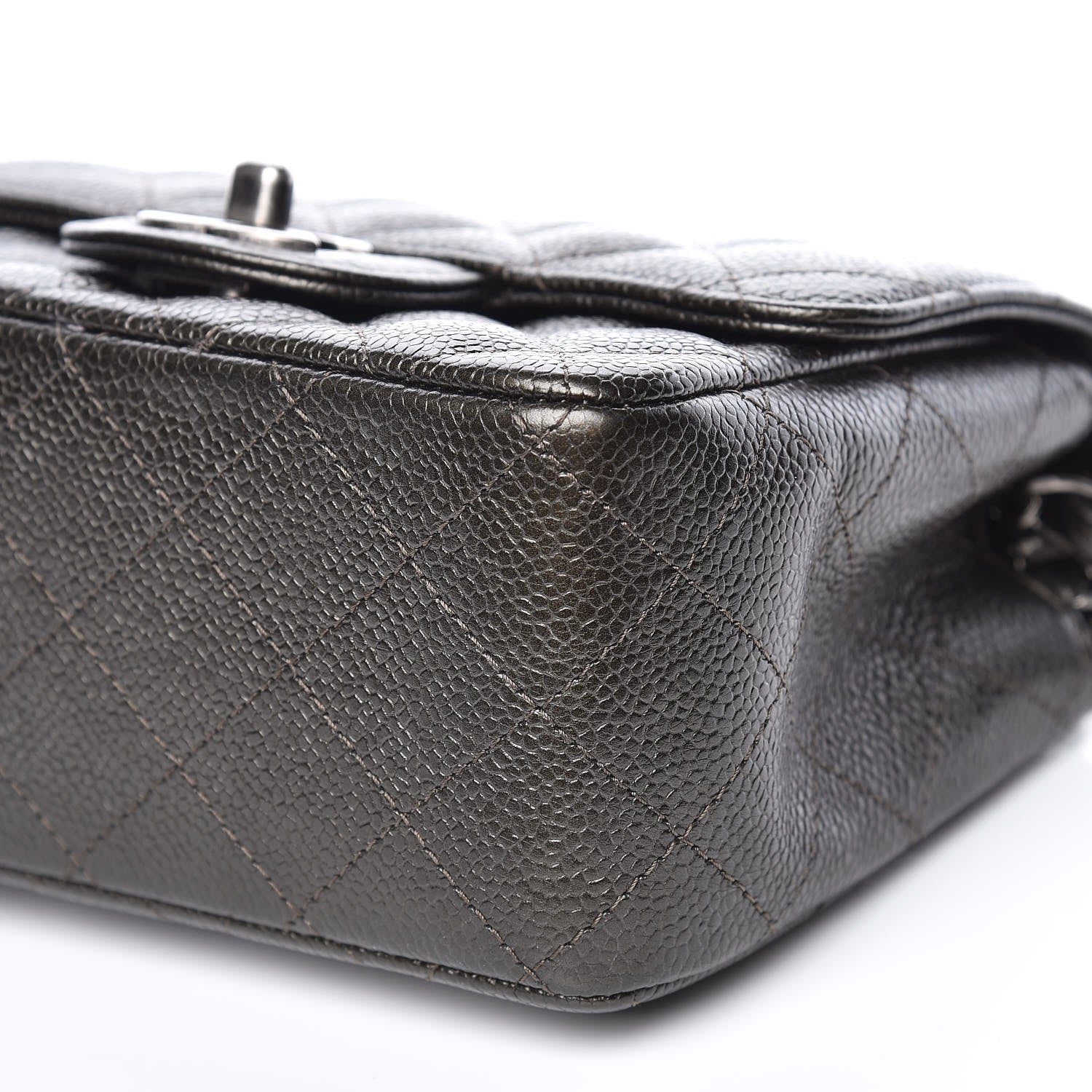 Chanel Caviar Quilted Mini Square Flap Dark Charcoal 10 of 11