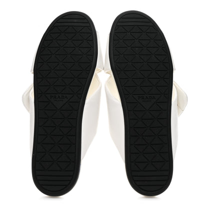 Prada Nappa Logo Strap Slide Sandals 38 White 6 of 10