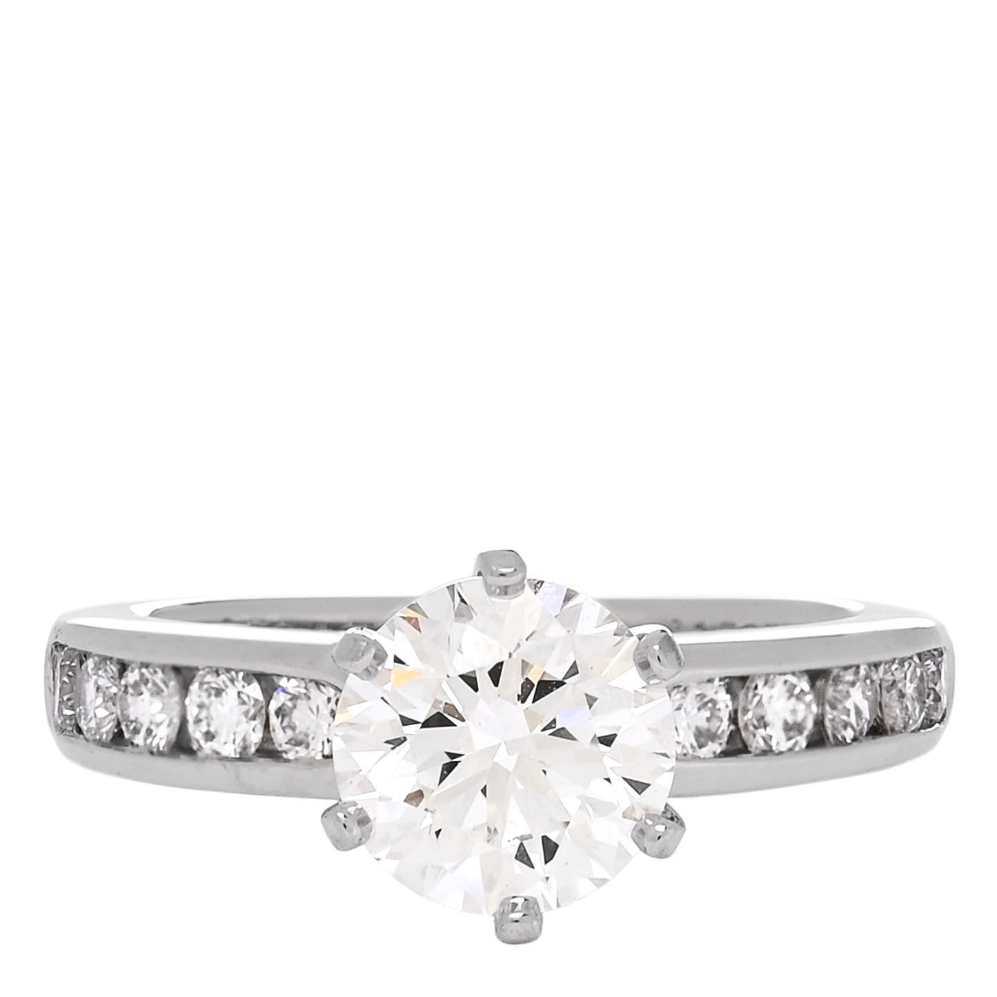 Platinum Diamond 1.30ct Channel-Set Engagement Ring 46 3.75