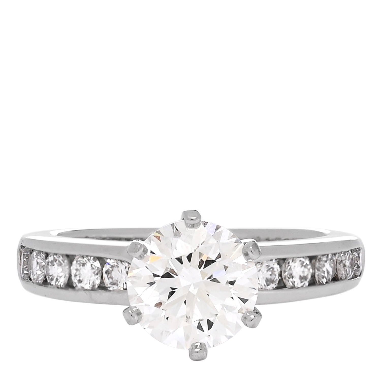 Tiffany Platinum Diamond 1.30ct Channel-Set Engagement Ring 46 3.75 1 of 7