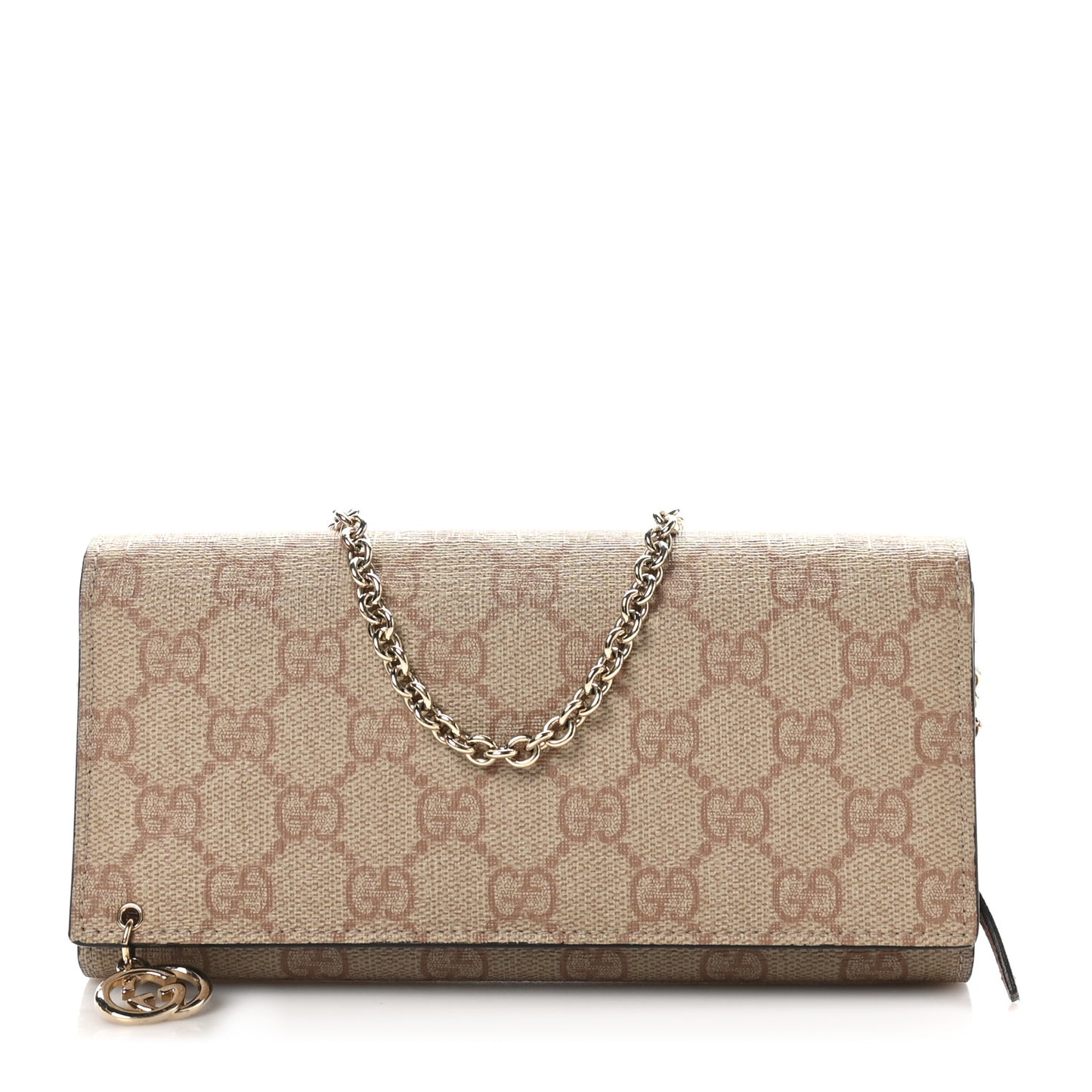 GG Supreme Monogram GG Pierce Chain Clutch Wallet Winter Rose