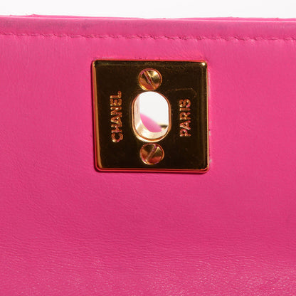 Chanel Lambskin Quilted Micro Mini Flap Hot Pink 5 of 8