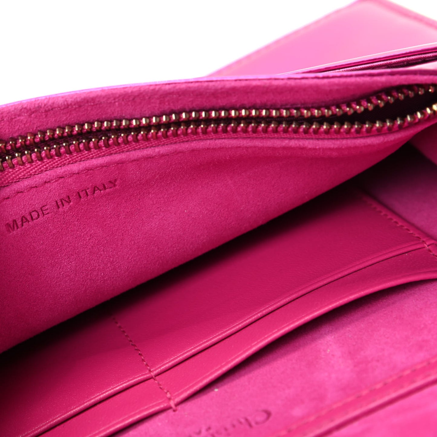 Patent Studded Diorama Wallet on Chain Pouch Pink
