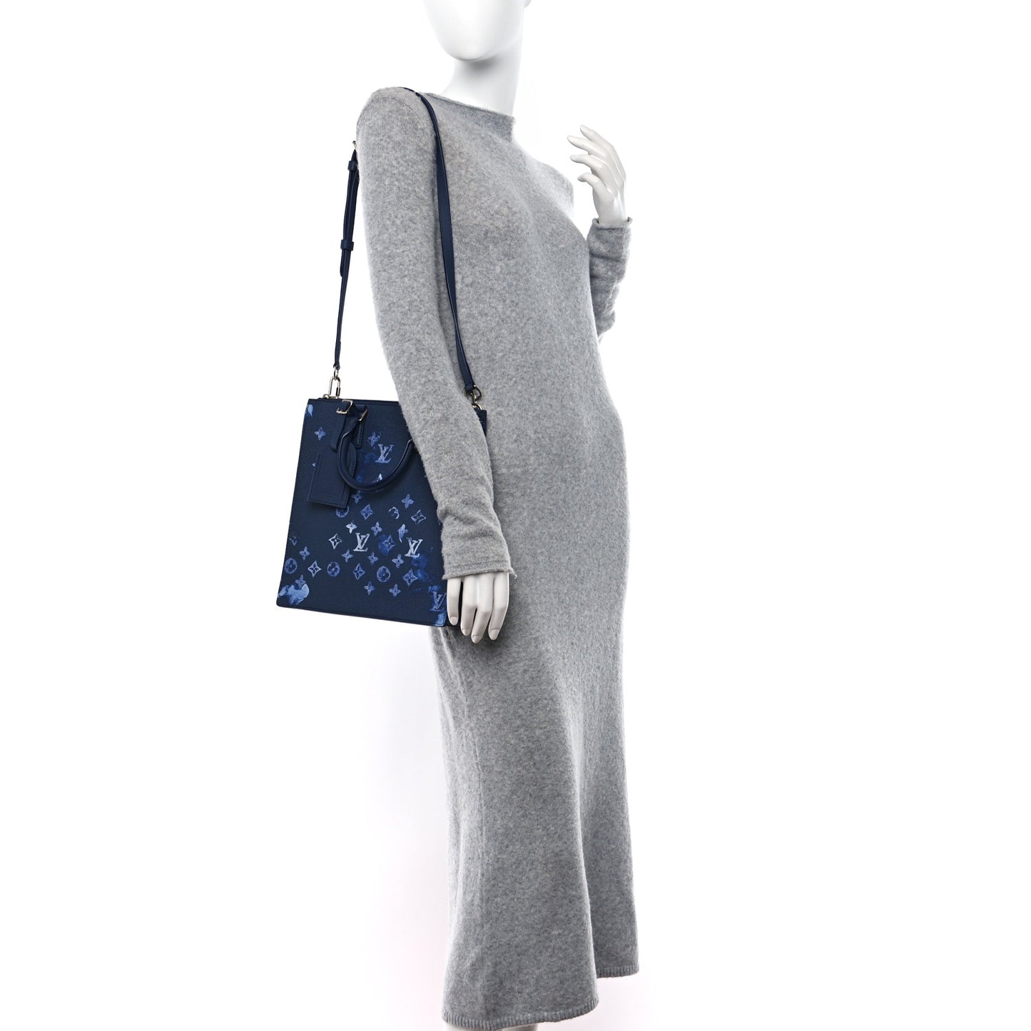 LOUIS VUITTON Monogram Ink Watercolor Sac Plat Zippé Blue