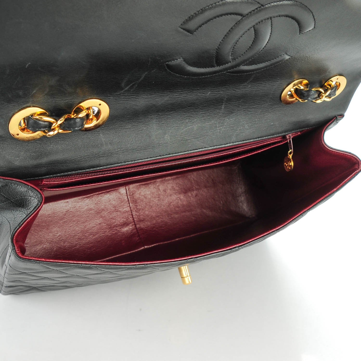 Chanel Lambskin Quilted XL Jumbo Single Flap Black 5 of 8