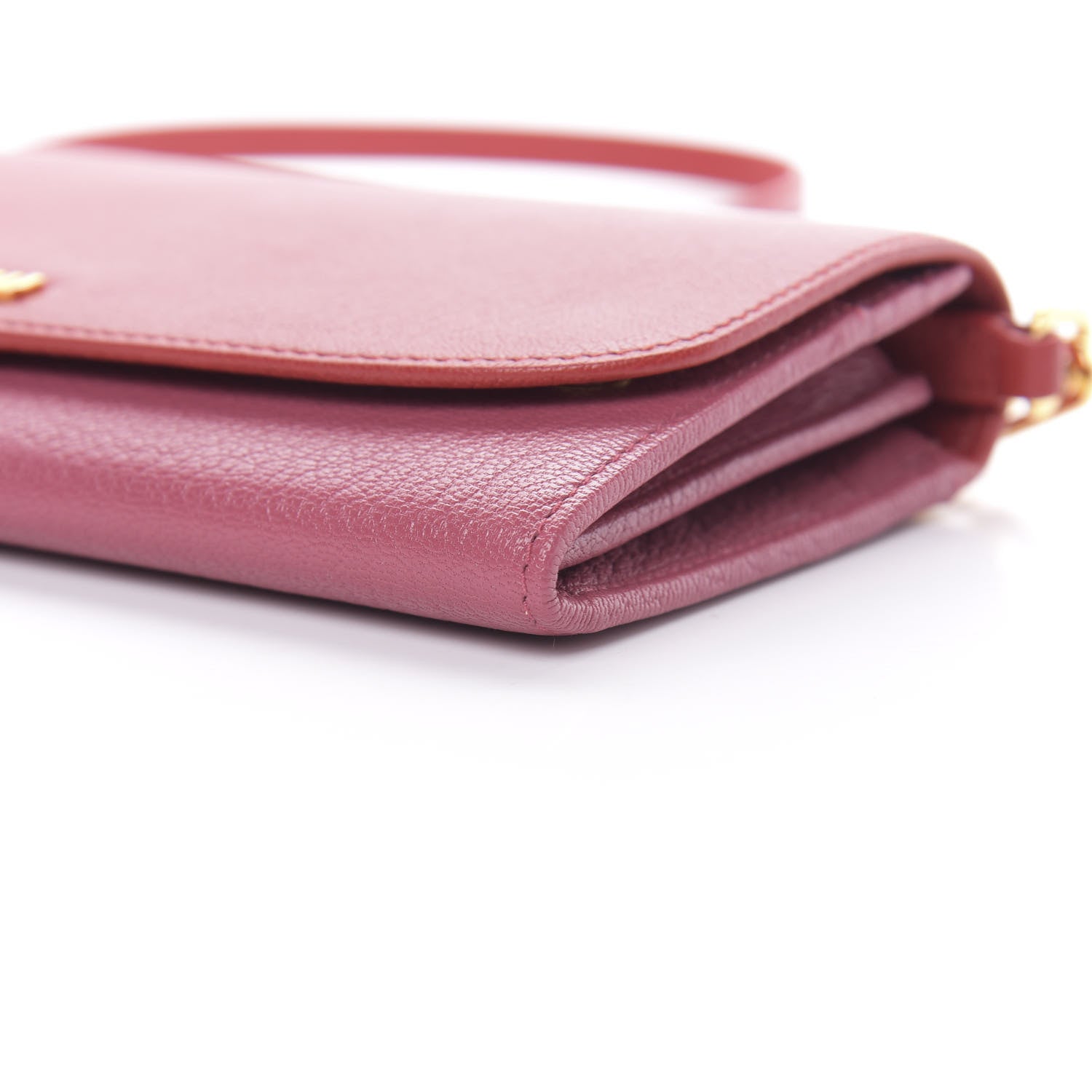 Miu Miu Goatskin Madras Bicolor Wallet On Chain Fuoco Bruyere 11 of 12