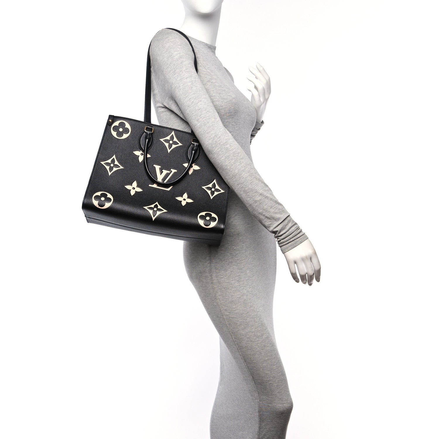 Louis Vuitton Empreinte Monogram Giant Onthego MM Black Beige 2 of 9