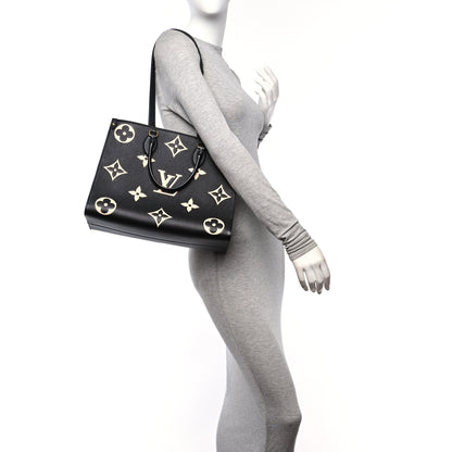 Louis Vuitton Empreinte Monogram Giant Onthego MM Black Beige 2 of 9
