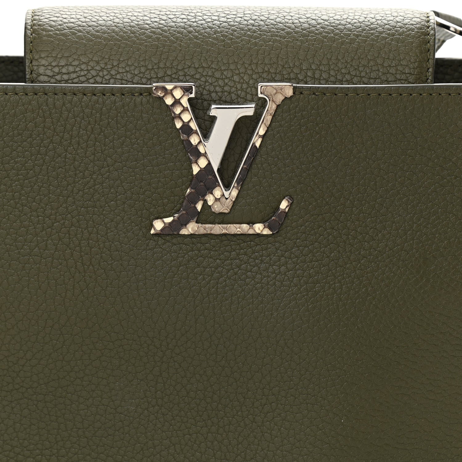 Louis Vuitton Taurillon Python Capucines MM Khaki 6 of 8