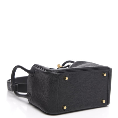 Hermes Taurillon Clemence Mini Lindy 20 Black 4 of 8