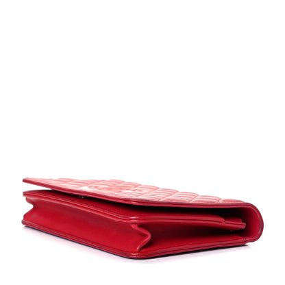 Chanel Goatskin Quilted Diamond CC Wallet On Chain WOC Red 5 of 9