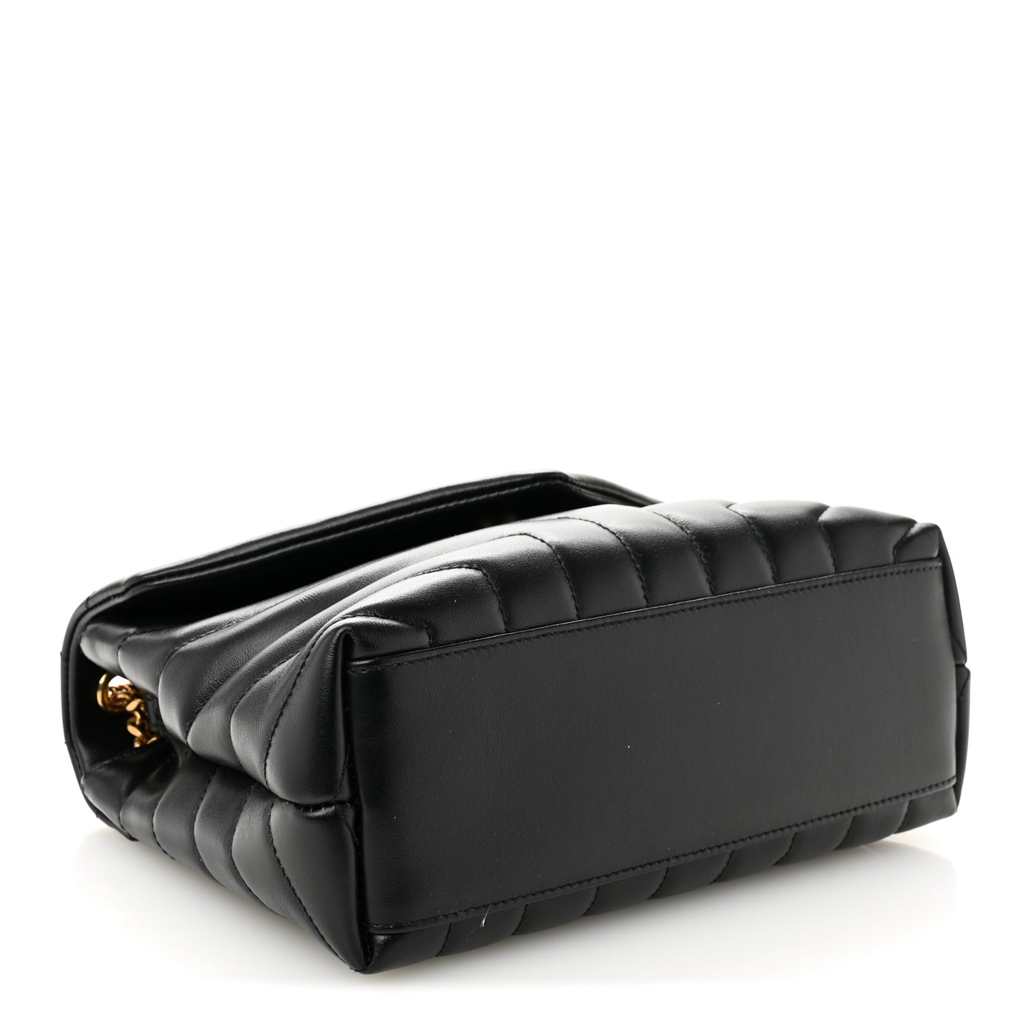 Calfskin Y Quilted Monogram Small Loulou Chain Satchel Black