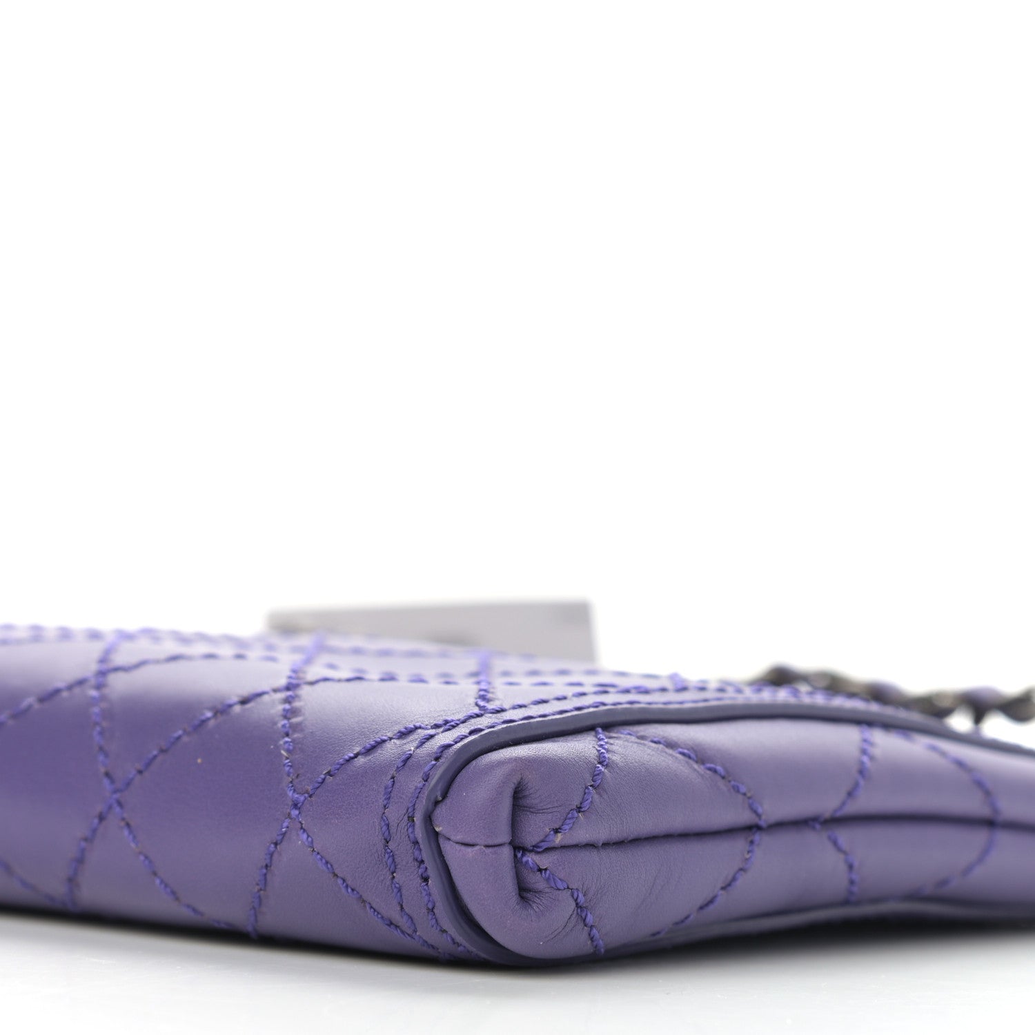 Chanel Calfskin Wild Stitch Small Shopping Tote Purple 10 of 11