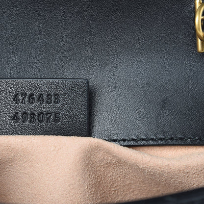 Gucci Calfskin Matelasse Super Mini GG Marmont Shoulder Bag Black 7 of 12