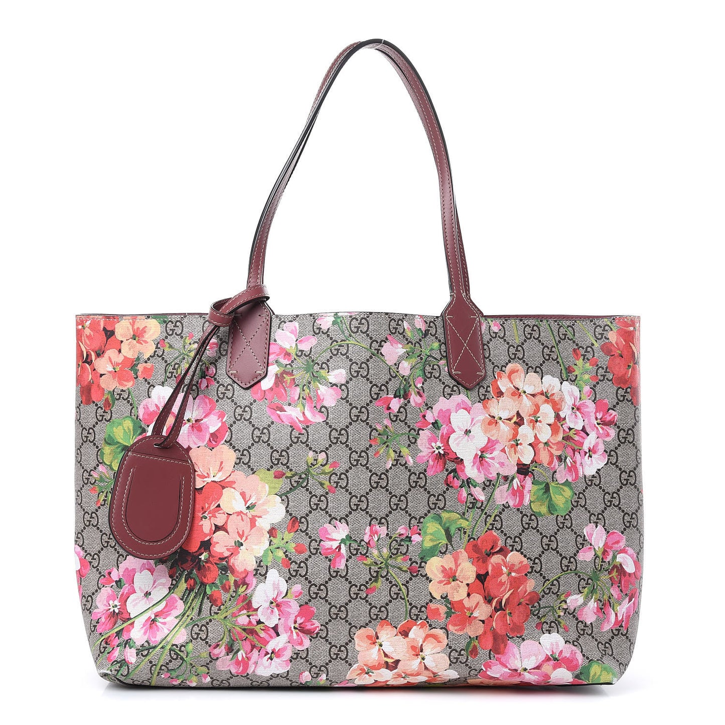 GG Supreme Monogram Blooms Medium Reversible Tote Beige Multicolor Dry Rose