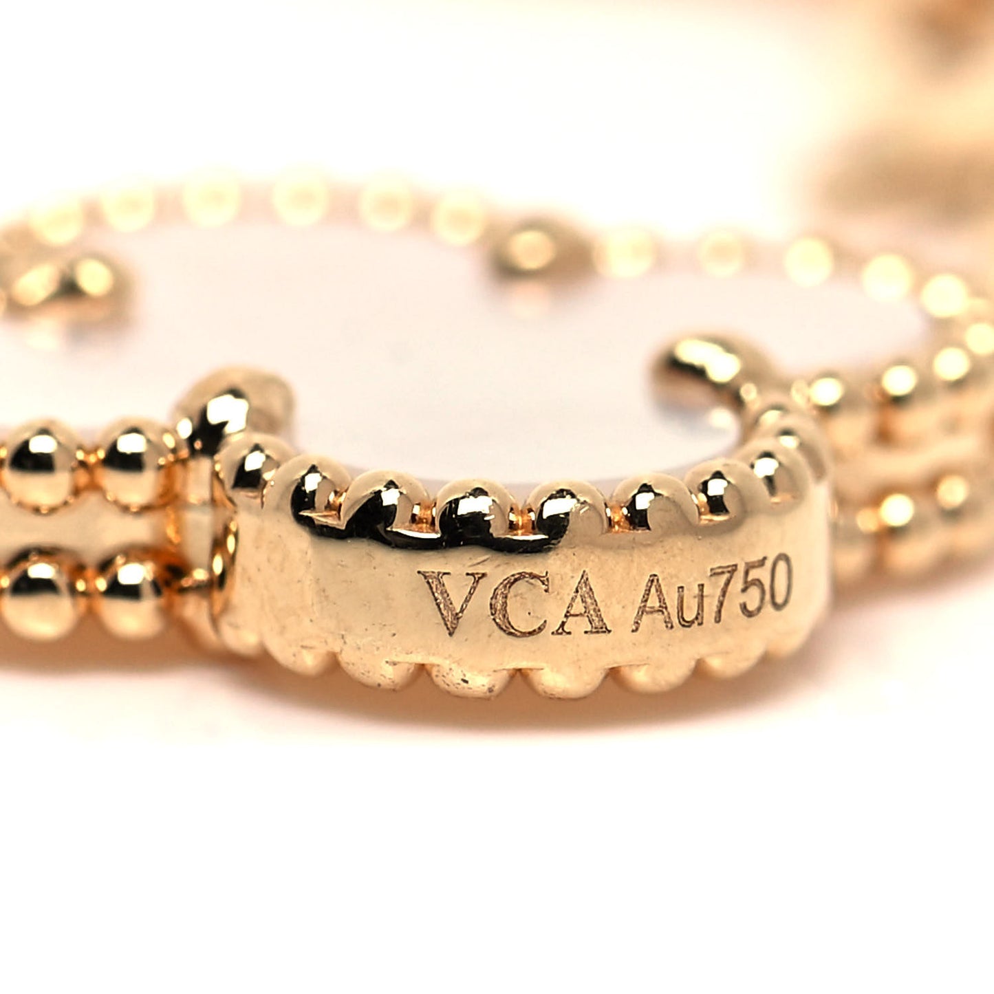 18K Yellow Gold Mother of Pearl 5 Motifs Vintage Alhambra Bracelet