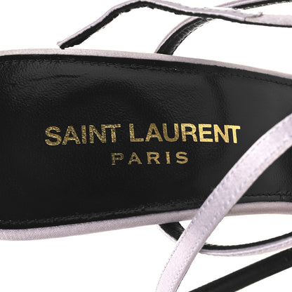 Saint Laurent Crepe Satin Baliqua 105 Ankle Strap Sandals 37.5 Poly Grey 9 of 11