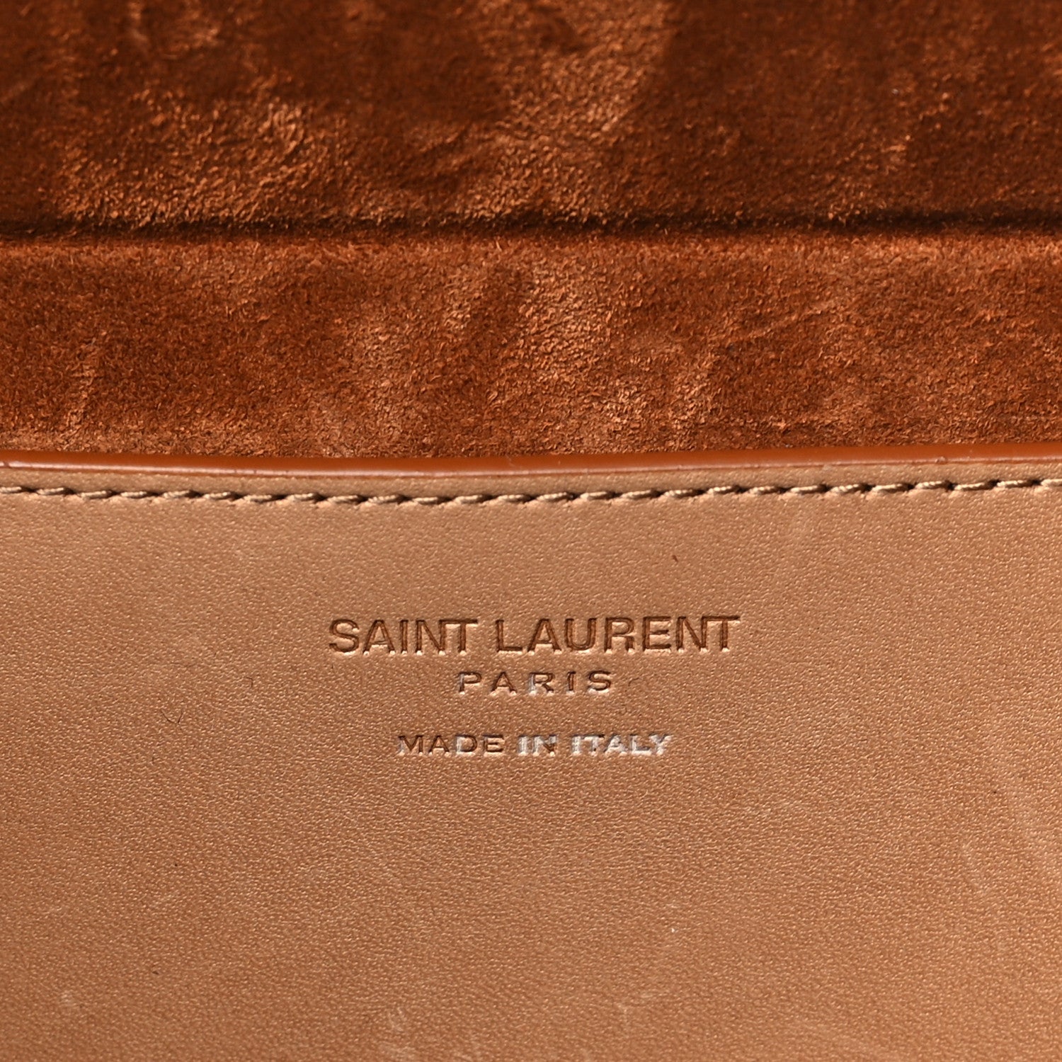 Saint Laurent Calfskin Monogram Take Away Box Dusty Vintage Brown Gold 6 of 9