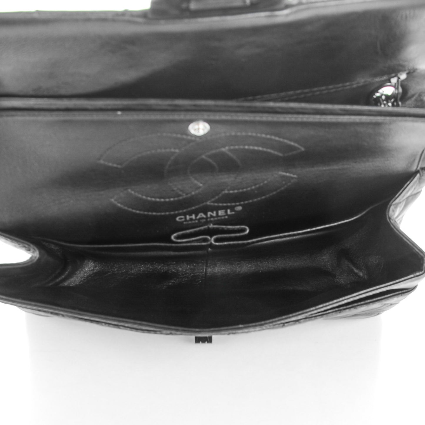 Glazed Calfskin Quilted 2.55 Reissue 226 Flap So Black