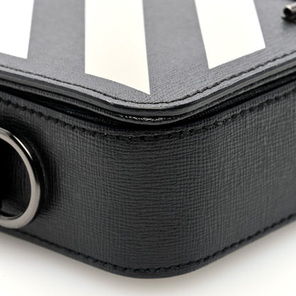 Off-White Saffiano Striped Mini Diag Binder Clip Bag Black White Yellow 8 of 9