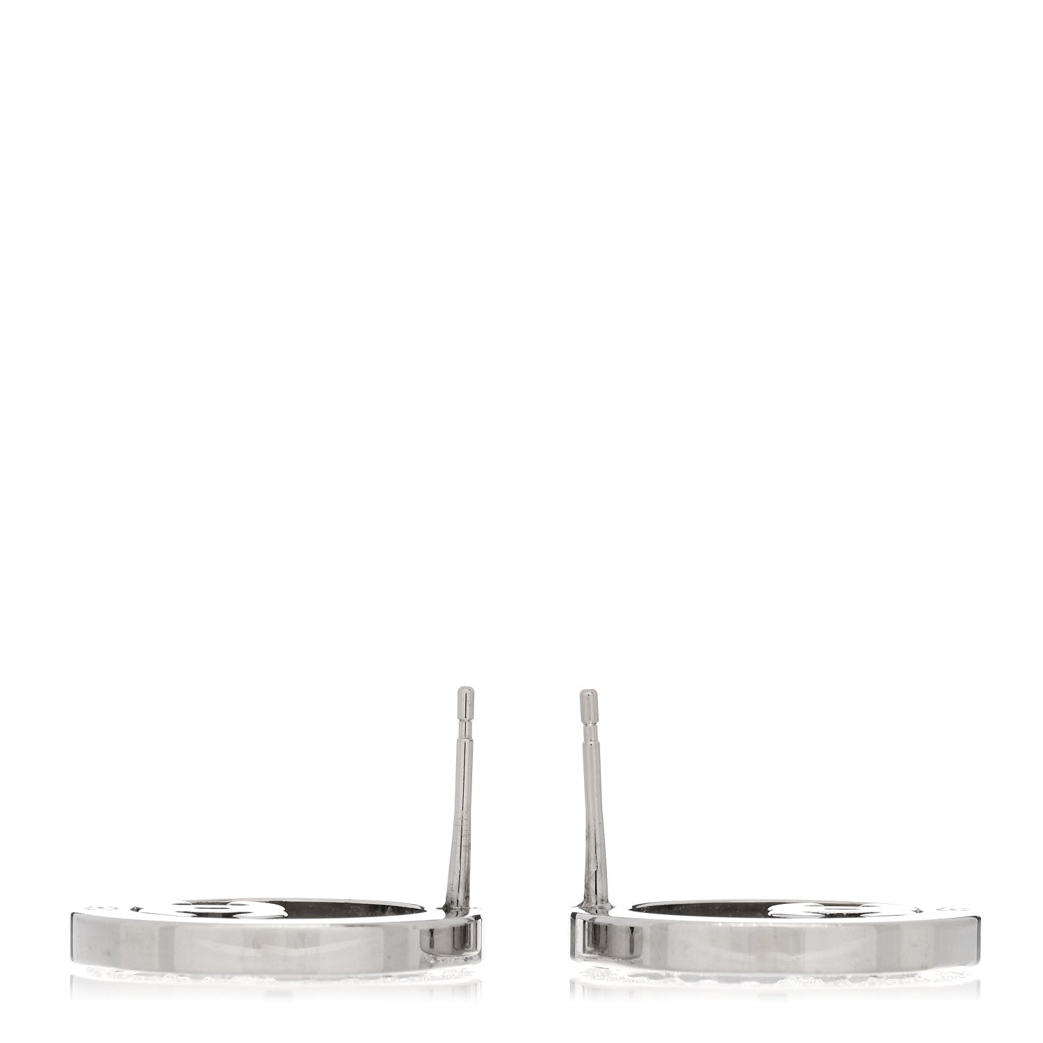 Chanel Crystal CC Round Earrings Silver 3 of 4