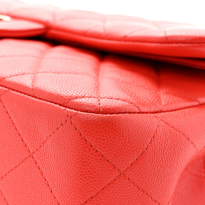 Chanel Caviar Quilted Jumbo Double Flap Red 11 of 12