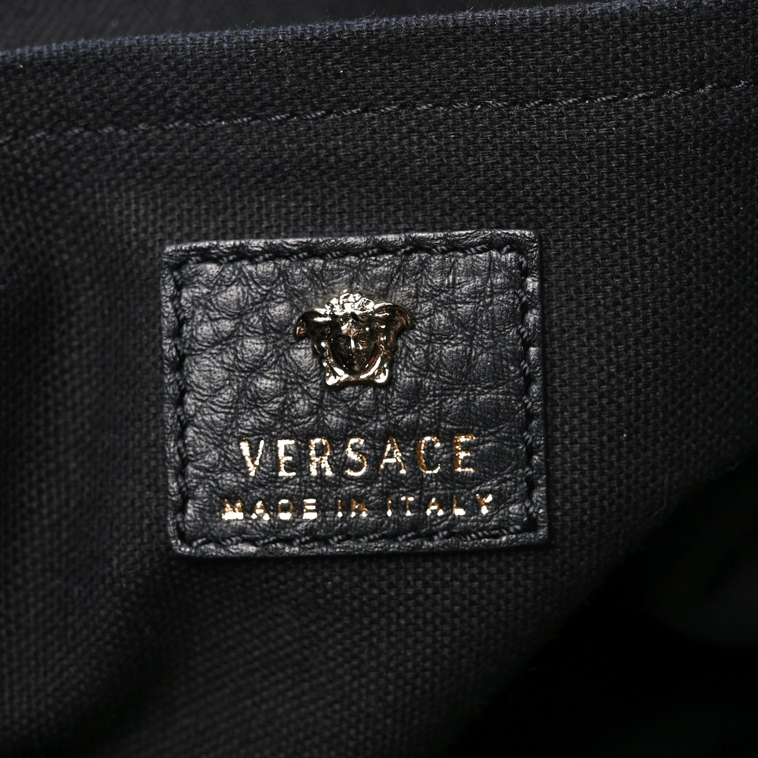 Versace Grained Calfskin Palazzo Duffle Bag Black 6 of 9