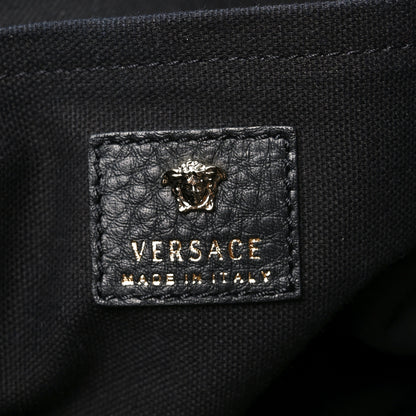 Versace Grained Calfskin Palazzo Duffle Bag Black 6 of 9