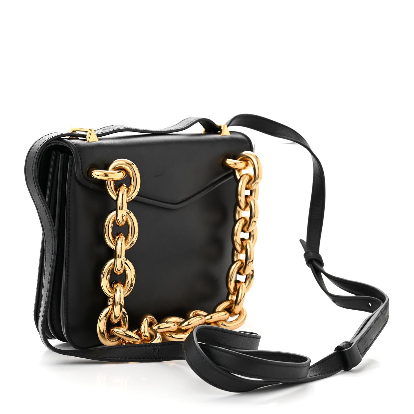 BOTTEGA VENETA Calfskin Mount Envelope Bag Black
