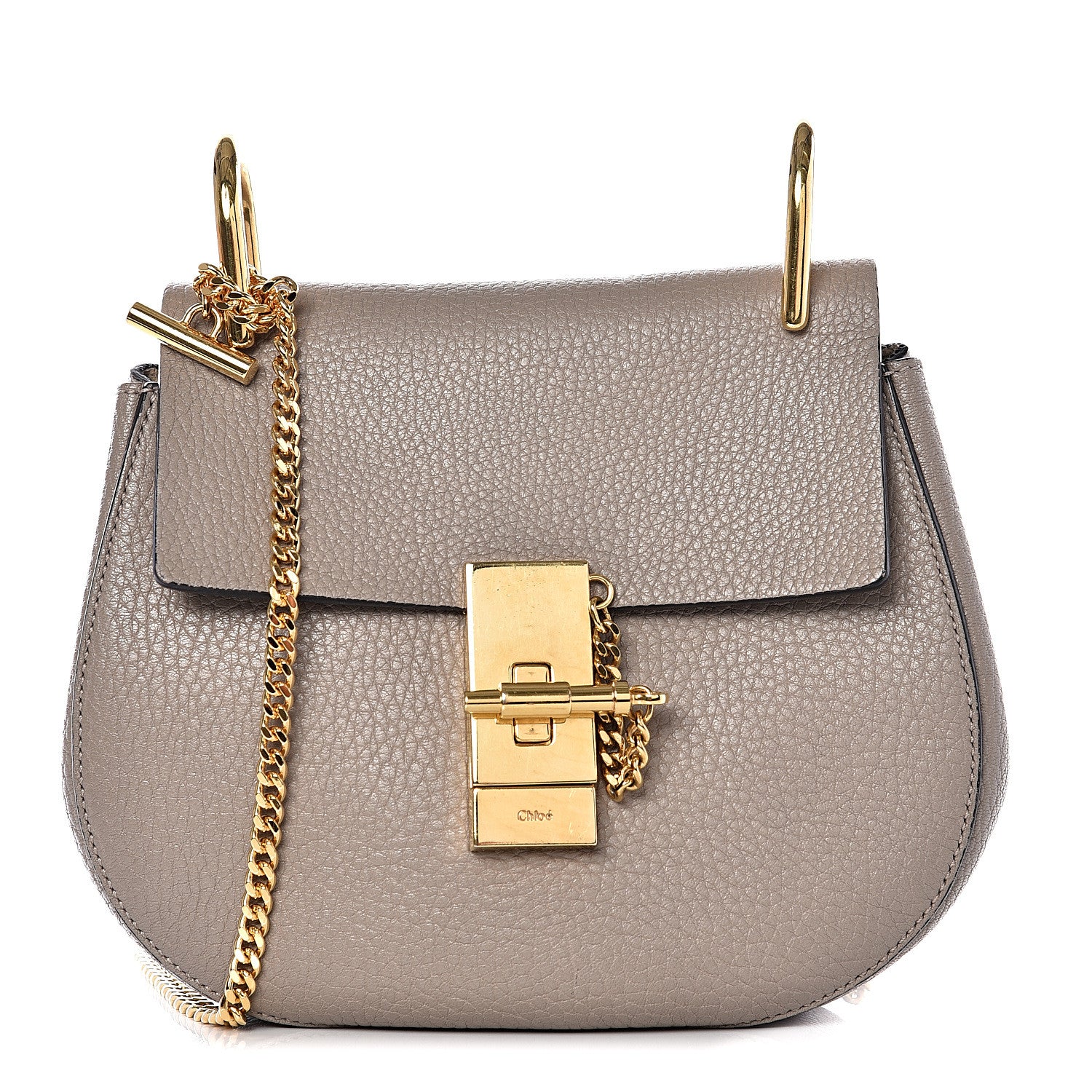 Chloe Grained Lambskin Mini Drew Shoulder Bag Motty Grey 1 of 10
