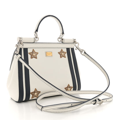 Dolce & Gabbana DOLCE GABBANA Dauphine Small Miss Sicily Anchor Satchel White Blue 3 of 13
