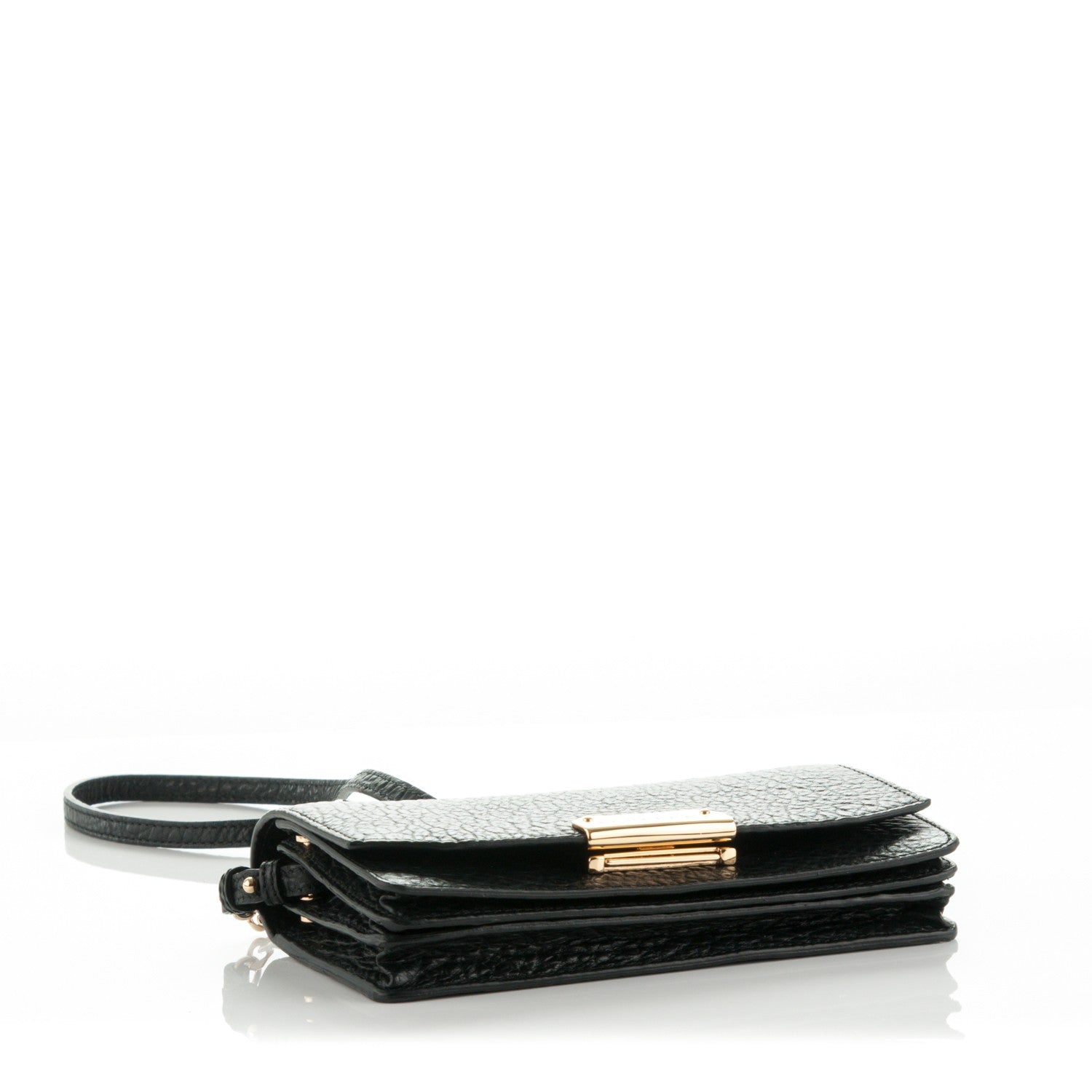 Burberry Signature Grain Small Madison Chain Clutch Black 4 of 6